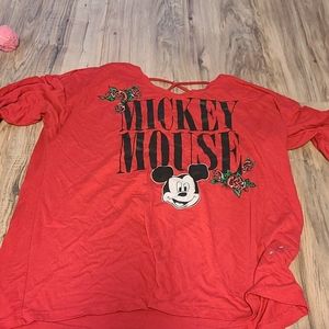 Red Mickey Mouse shirt